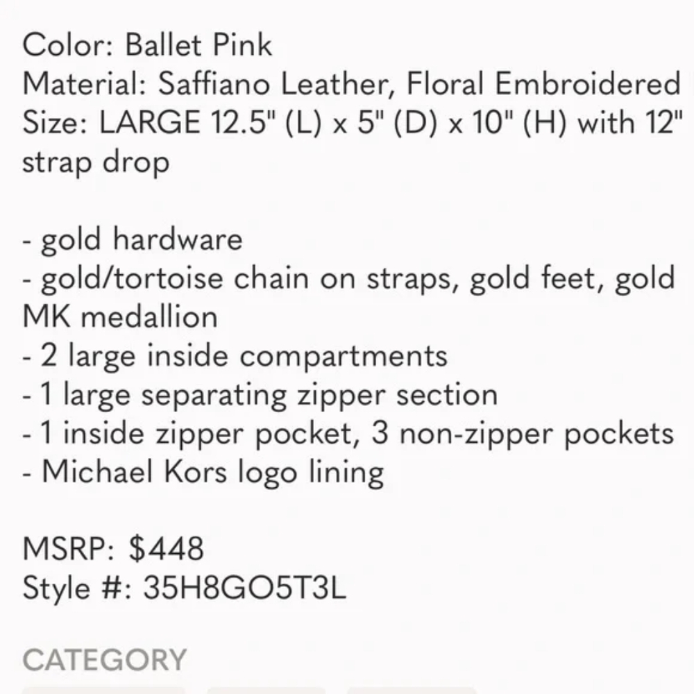 Michael Kores pink floral purse - Picture 2 of 2